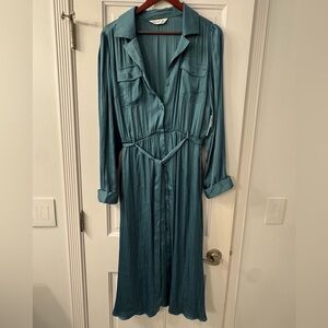 NWT - Nine West Teal Long Sleeve Dress
